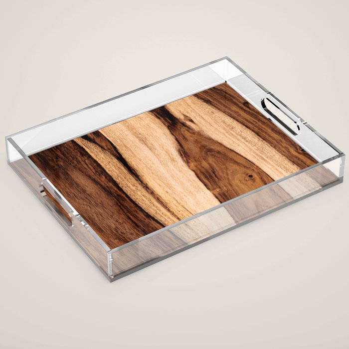 Sheesham Wood Grain Texture, Close Up Acrylic Tray Gallery Image 1