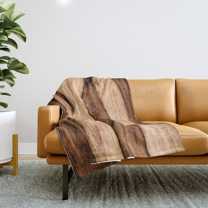 Sheesham Wood Grain Texture, Close Up Throw Blanket Gallery Image 1