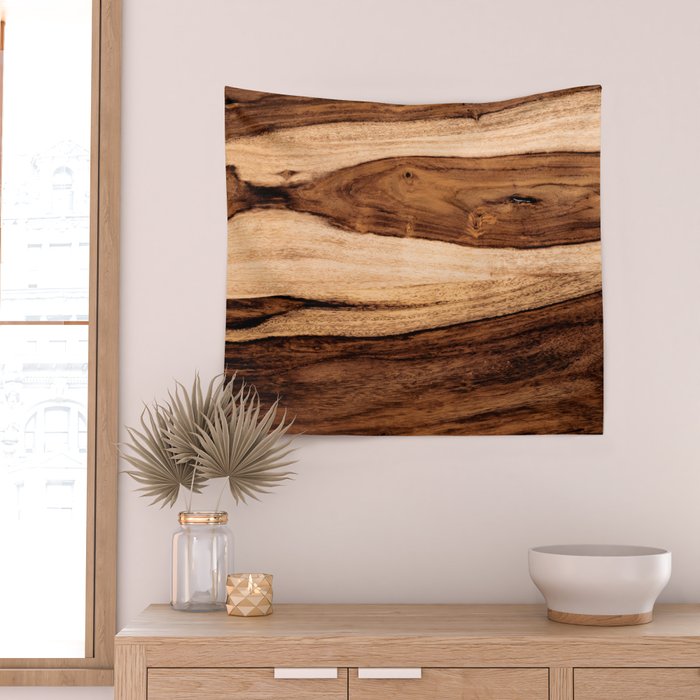 Sheesham Wood Grain Texture, Close Up Wall Tapestry Gallery Image 2