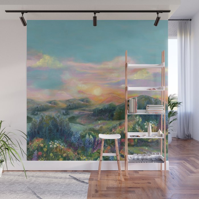 Sunset Landscape Wall Mural Gallery Image 1