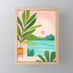Vacation Views - Pink Coastal Landscape Mini Art Print Gallery Image 1