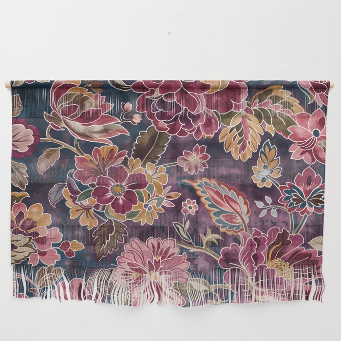 Exotic Plum Bohemian Floral Wall Hanging Gallery Image 1