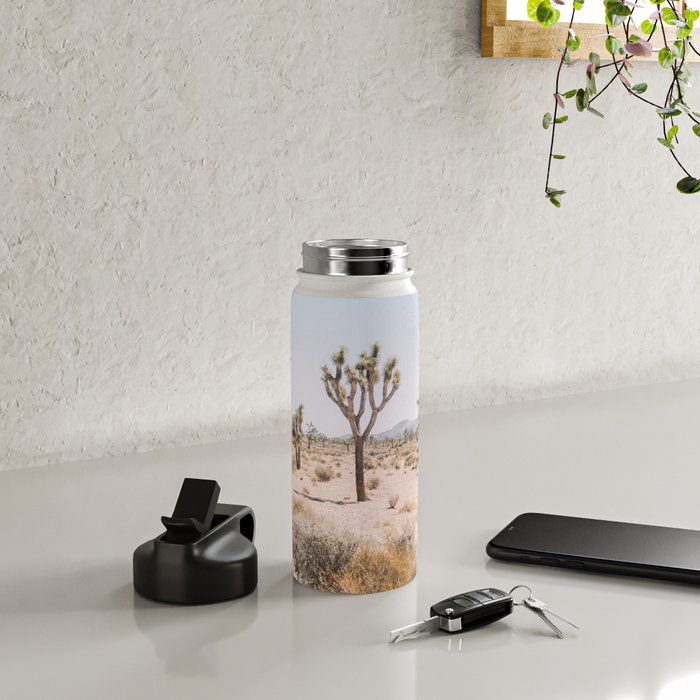Joshua Tree National Park - California Boho Desert Photo in Neutral Water Bottle Gallery Image 4