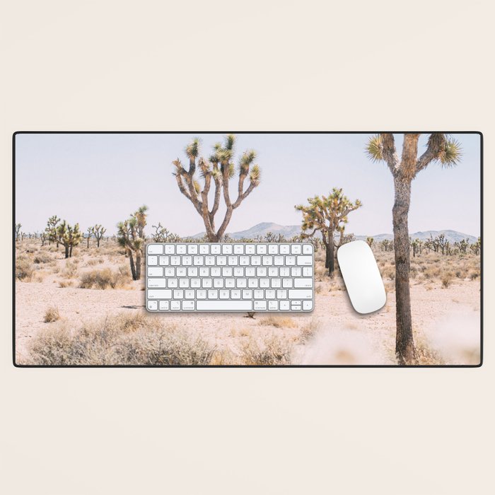 Joshua Tree National Park - California Boho Desert Photo in Neutral Desk Mat Gallery Image 1