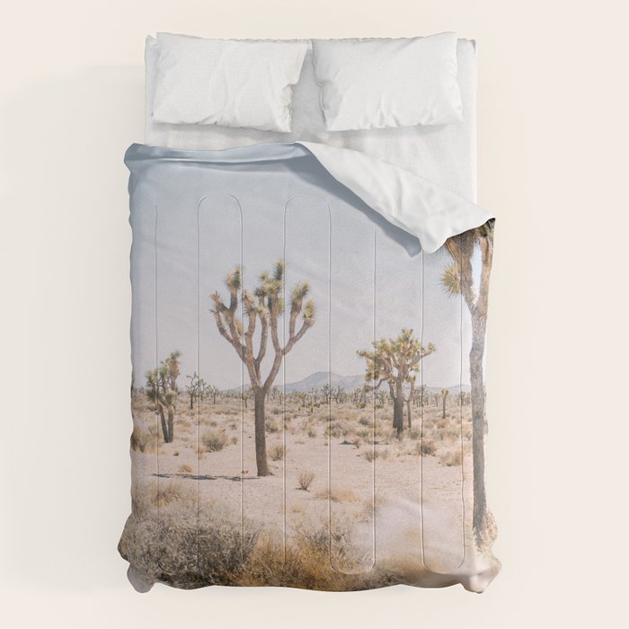 Joshua Tree National Park - California Boho Desert Photo in Neutral Comforter Gallery Image 1