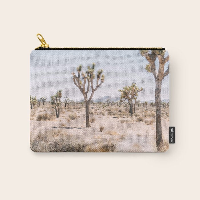 Joshua Tree National Park - California Boho Desert Photo in Neutral Carry All Pouch Gallery Image 1