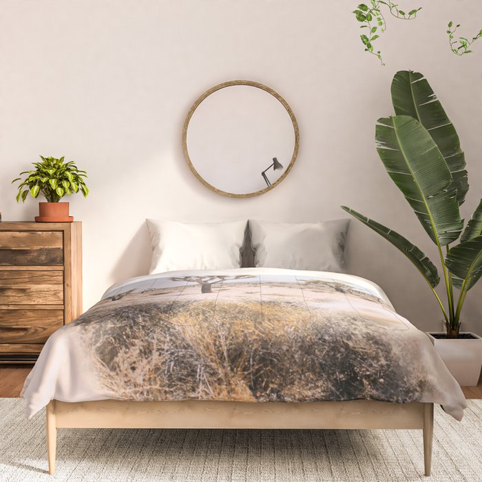 Joshua Tree National Park - California Boho Desert Photo in Neutral Comforter Gallery Image 3