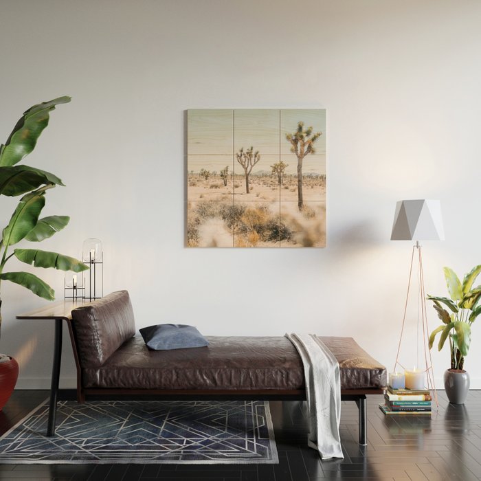 Joshua Tree National Park - California Boho Desert Photo in Neutral Wood Wall Art Gallery Image 2