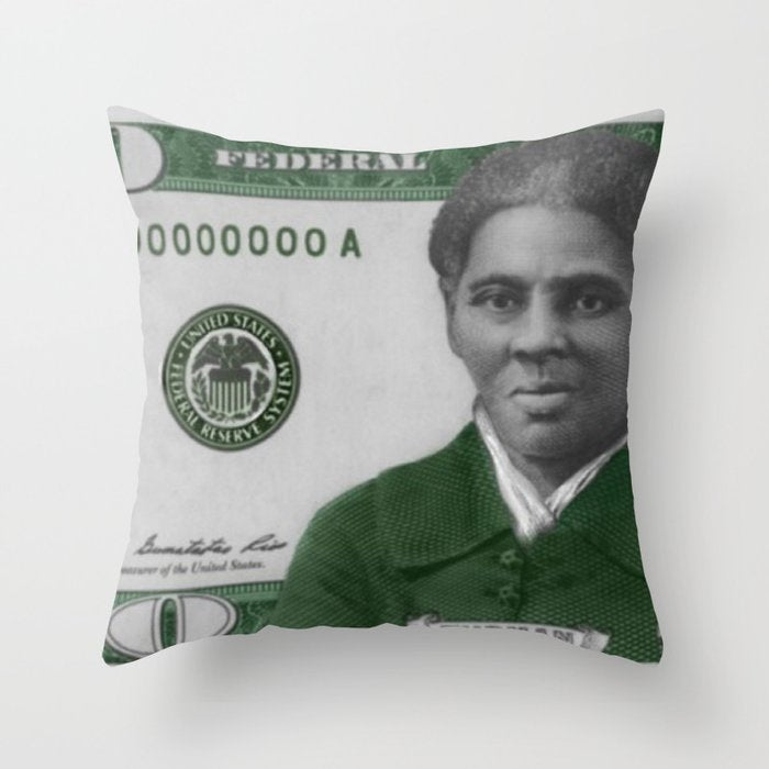 Proposed African American Icon Harriet Tubman Single U.S. Mint 20 Dollar bill Throw Pillow Gallery Image 6