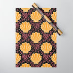 Seashell - marigold and black Wrapping Paper Gallery Image 1