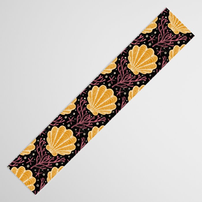 Seashell - marigold and black Table Runner Gallery Image 3