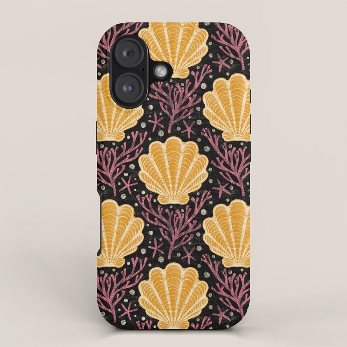 Seashell - marigold and black iPhone Case Gallery Image 1