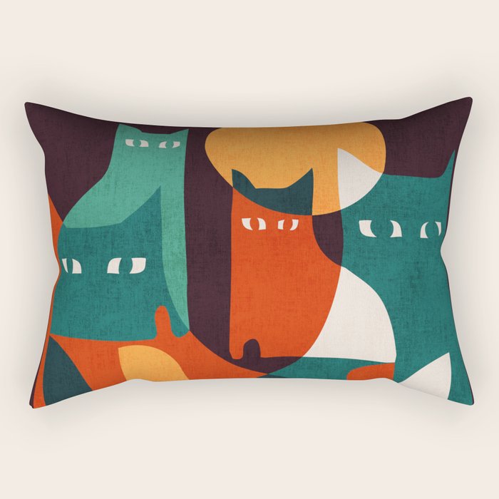 Cat Family Rectangular Pillow Gallery Image 1