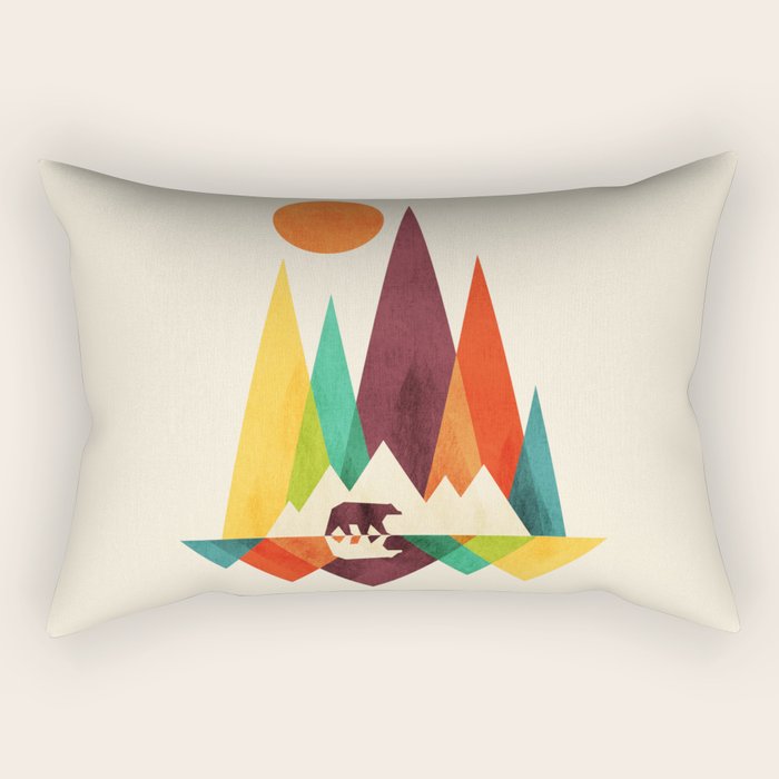 Bear In Whimsical Wild Rectangular Pillow Gallery Image 2
