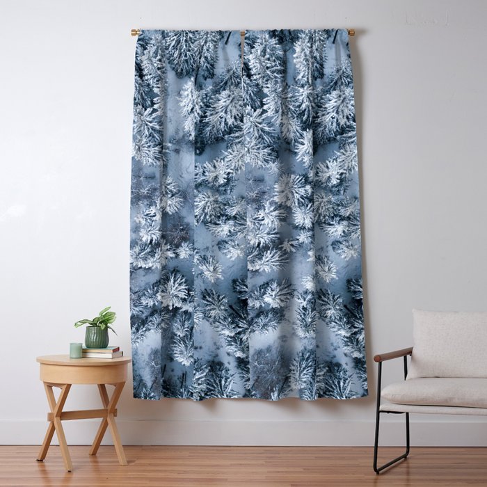 Winter Pine Forest Window Curtain Gallery Image 1