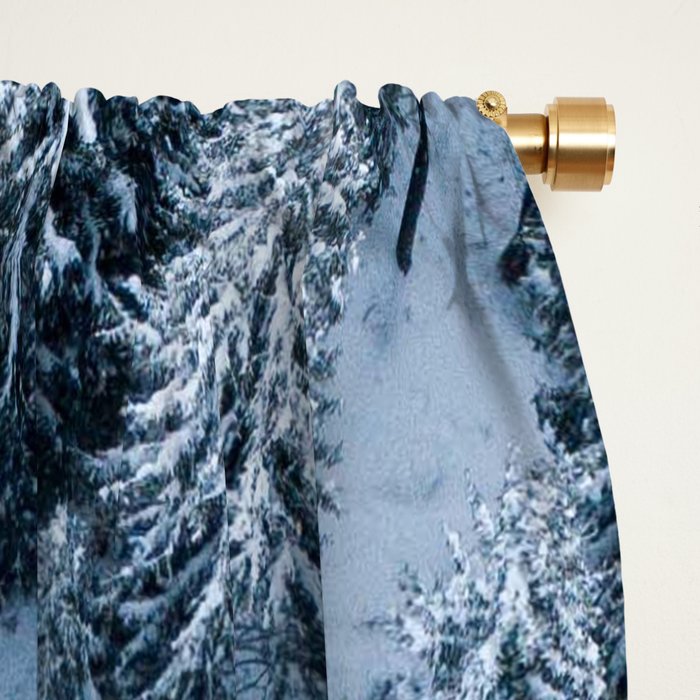 Winter Pine Forest Window Curtain Gallery Image 2