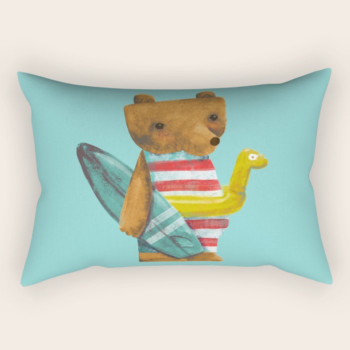 Summer Bear Rectangular Pillow Gallery Image 1