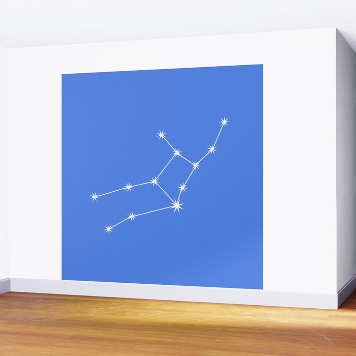 Virgo Zodiac Star Constellation Line Art Bright Blue Wall Mural Gallery Image 2
