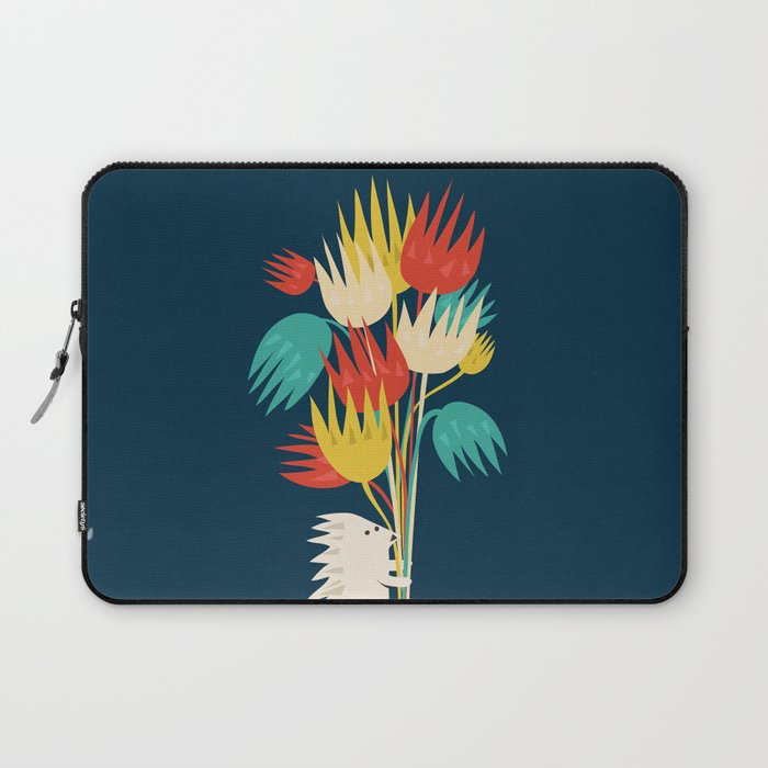 Hedgehog with flowers Laptop Sleeve Gallery Image 1