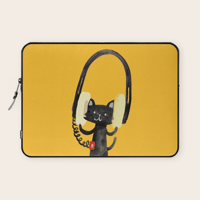 I Love Huge Headphone Laptop Sleeve Gallery Image 1