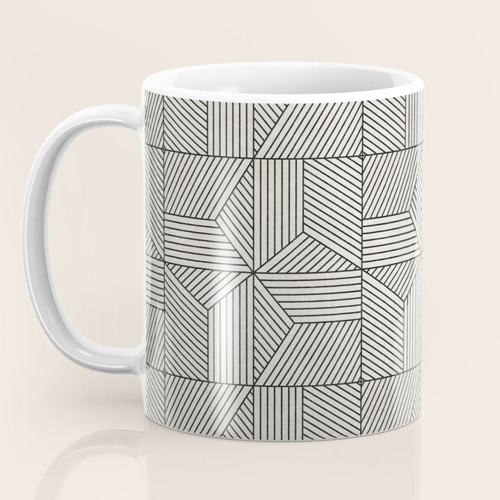 bohemian geometric tiles - bone Coffee Mug Gallery Image 3