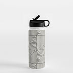 bohemian geometric tiles - bone Water Bottle Gallery Image 1