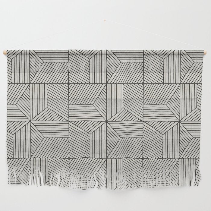 bohemian geometric tiles - bone Wall Hanging Gallery Image 1