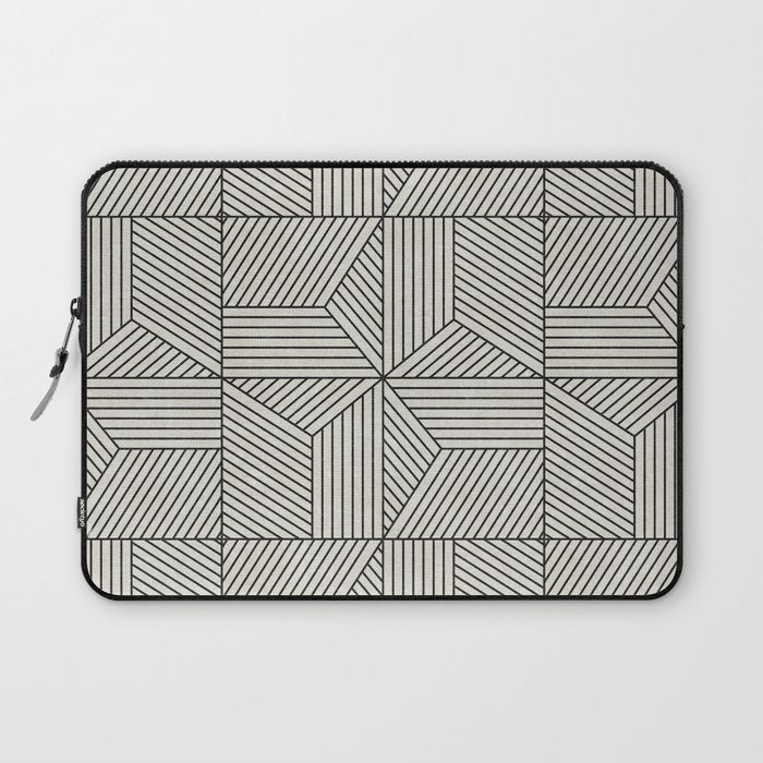 bohemian geometric tiles - bone Laptop Sleeve Gallery Image 1