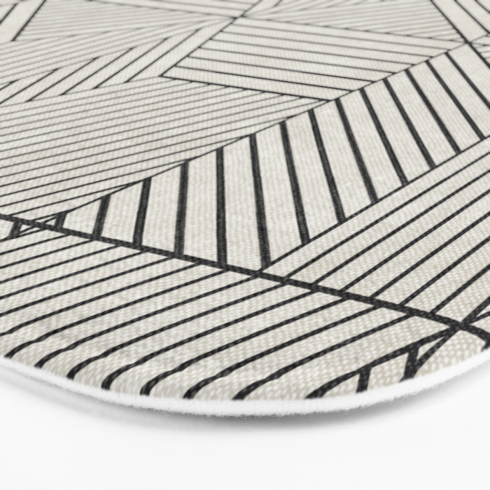 bohemian geometric tiles - bone Bath Mat Gallery Image 3