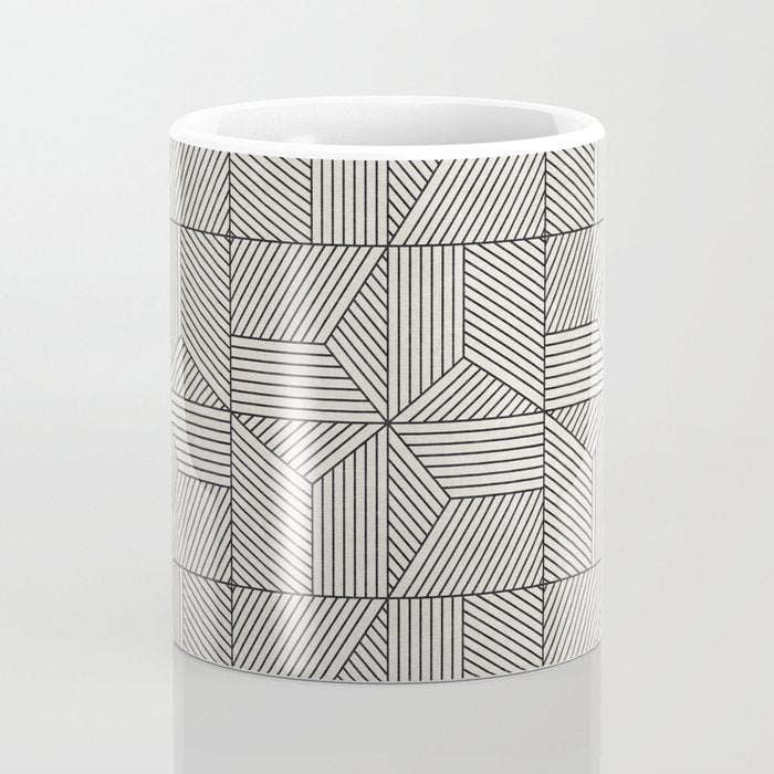 bohemian geometric tiles - bone Coffee Mug Gallery Image 4
