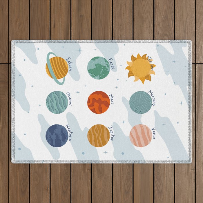 Planets of The Solar System Outdoor Rug Gallery Image 1