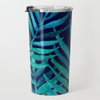 Watercolor Palm Leaves on Navy Travel Mug Gallery Image 3