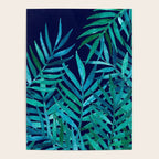 Watercolor Palm Leaves on Navy Poster Gallery Image 4