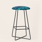 Watercolor Palm Leaves on Navy Stool Gallery Image 1
