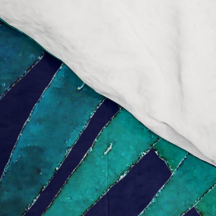 Watercolor Palm Leaves on Navy Comforter Gallery Image 4