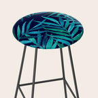 Watercolor Palm Leaves on Navy Stool Gallery Image 2
