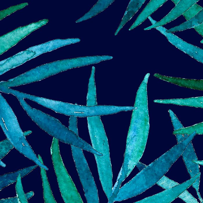 Watercolor Palm Leaves on Navy Coffee Mug Gallery Image 2