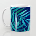 Watercolor Palm Leaves on Navy Coffee Mug Gallery Image 3