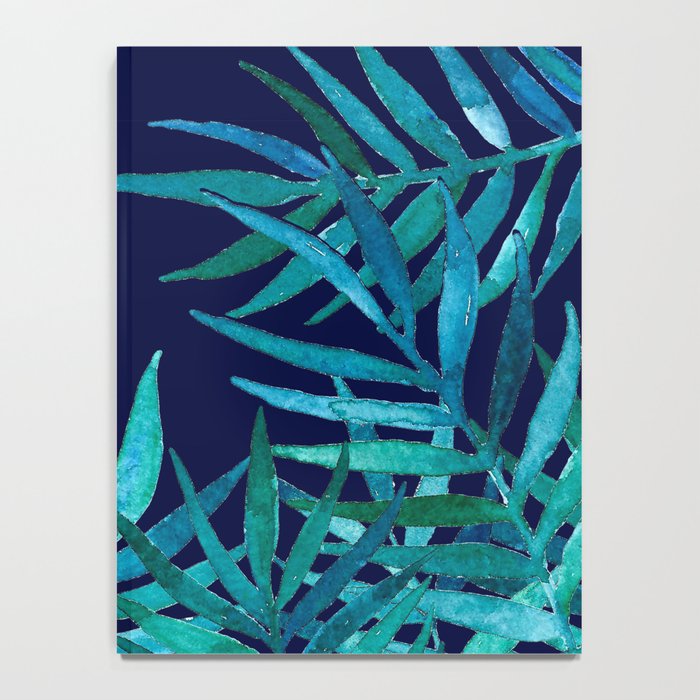 Watercolor Palm Leaves on Navy Notebook Gallery Image 4