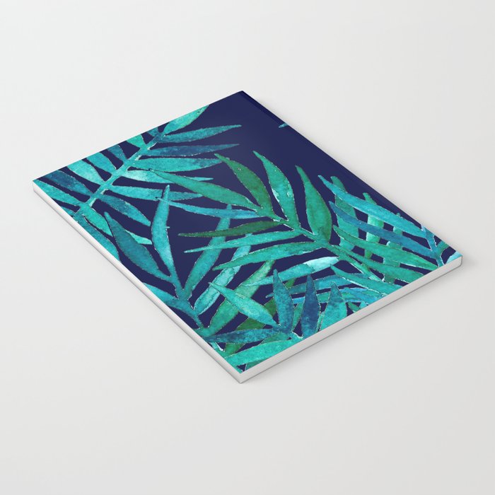 Watercolor Palm Leaves on Navy Notebook Gallery Image 3