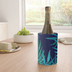 Watercolor Palm Leaves on Navy Wine Chiller Gallery Image 4