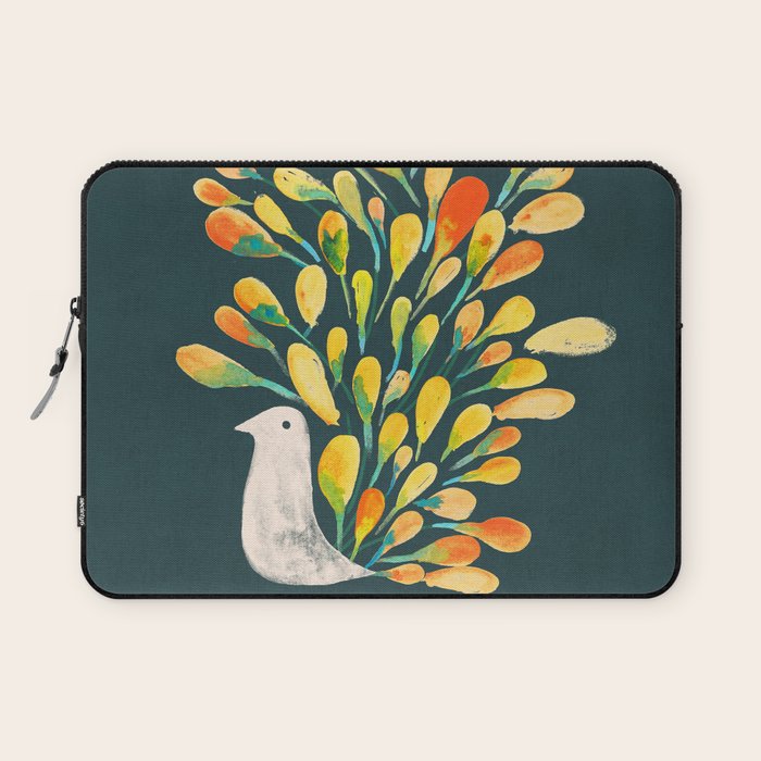 Watercolor Peacock Laptop Sleeve Gallery Image 1
