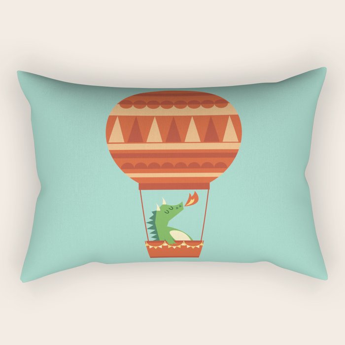 Dragon On Hot Air Balloon Rectangular Pillow Gallery Image 1