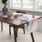 Blush and Payne's Grey Flowing Abstract Painting Table Runner Gallery Image 2