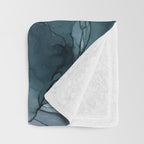 Blush and Payne's Grey Flowing Abstract Painting Throw Blanket Gallery Image 3