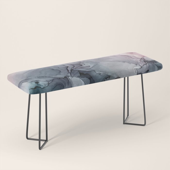 Blush and Payne's Grey Flowing Abstract Painting Bench Gallery Image 1