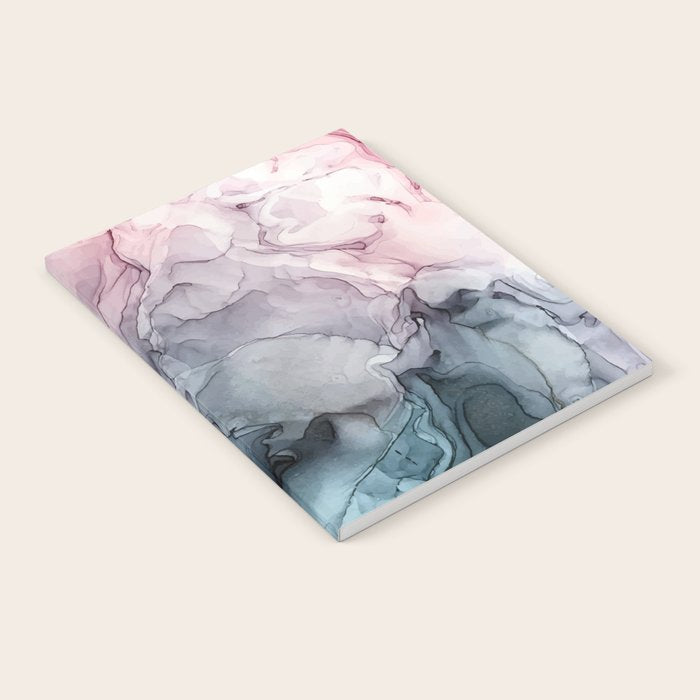 Blush and Payne's Grey Flowing Abstract Painting Notebook Gallery Image 1