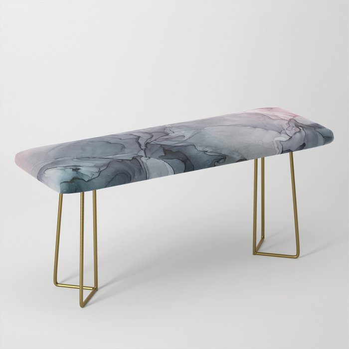 Blush and Payne's Grey Flowing Abstract Painting Bench Gallery Image 2