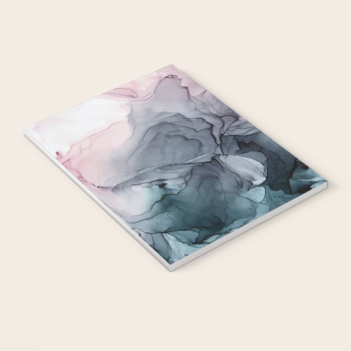 Blush and Payne's Grey Flowing Abstract Painting Notebook Gallery Image 3