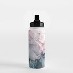 Blush and Payne's Grey Flowing Abstract Painting Water Bottle Gallery Image 2